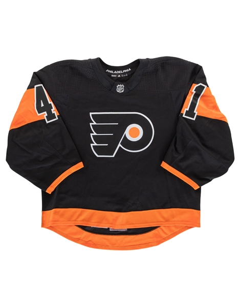 Anthony Stolarzs 2018-19 Philadelphia Flyers Game-Worn Third Jersey with Team LOA