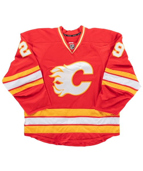 Akim Alius 2012-13 Calgary Flames Game-Worn Third Jersey with Team LOA