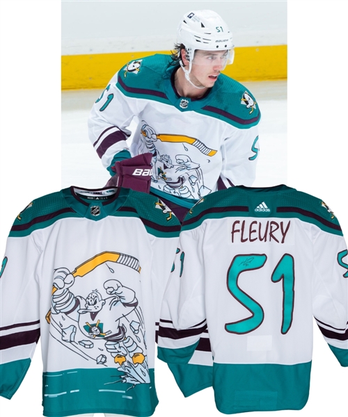 Haydn Fleurys 2020-21 Anaheim Ducks “Reverse Retro” Signed Game-Worn Jersey 