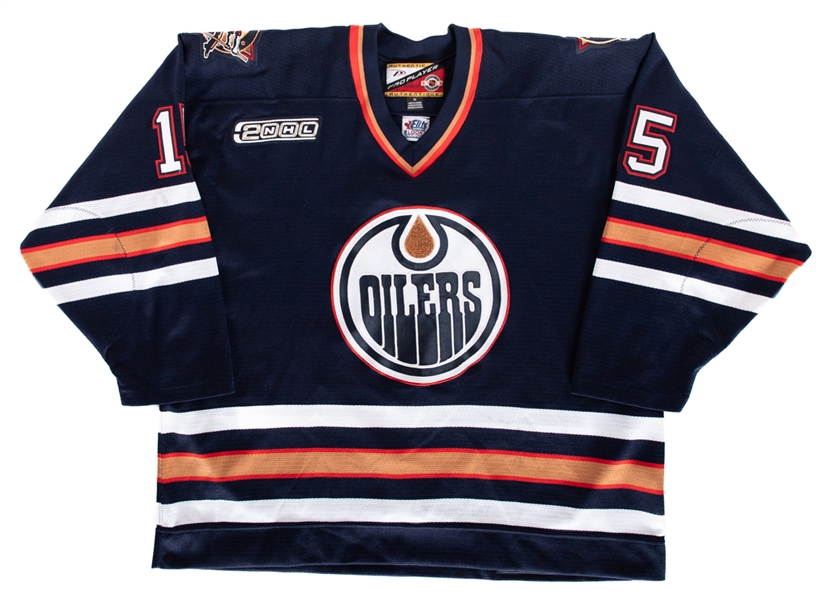 Chad Kilgers 1999-2000 Edmonton Oilers Game-Worn Jersey with LOA - 2000 Patch!