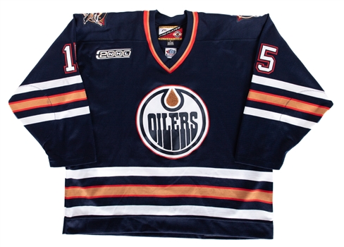 Chad Kilgers 1999-2000 Edmonton Oilers Game-Worn Jersey with LOA - 2000 Patch!