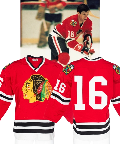 Chico Makis 1972-73 Chicago Black Hawks Game-Worn Jersey - Team Repairs!
