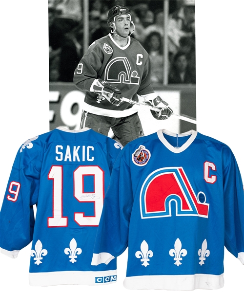 Joe Sakic’s 1992-93 Quebec Nordiques Signed Game-Worn Captains Jersey with LOA - Centennial Patch! - Photo-Matched!
