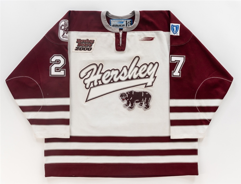 Scott Parkers 1999-2000 AHL Hershey Bears Game-Worn Jersey with Team COA - 2000 Patch!