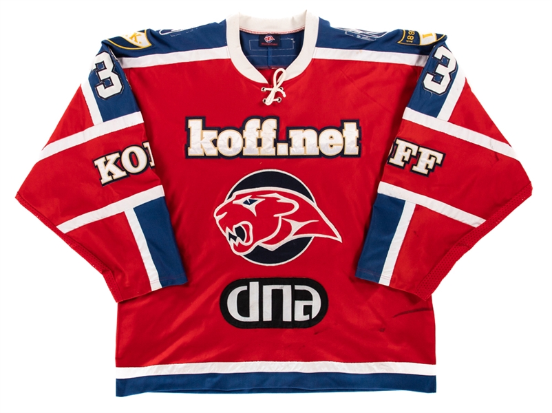 Brett Harkins 2004-05 SM-Liiga HIFK Game-Worn Jersey with Team COA - SM-Liiga 30th Anniversary Patch!