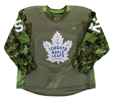 Martin Marincins 2018-19 Toronto Maple Leafs "Armed Forces" Pre-Game Warm-Up Issued Jersey with Team LOA 