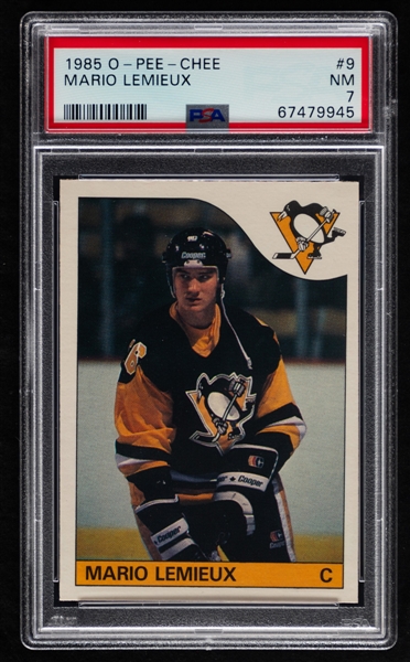 1985-86 O-Pee-Chee Hockey Complete 264-Card Set Including #9 HOFer Mario Lemieux Rookie (Graded PSA 7)