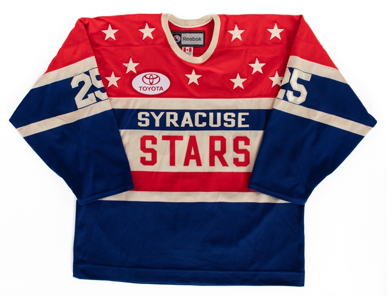 Danny Syvrets 2010-11 AHL Syracuse Crunch "Syracuse Stars" Game-Worn Alternate Jersey with Team LOA - AHL 75th Patch!