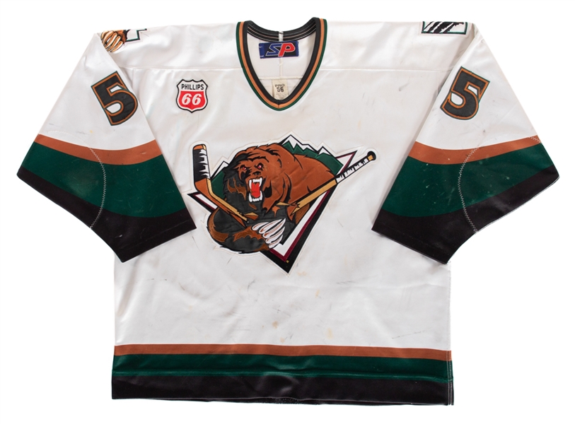 John Erskines 2000-01 IHL Utah Grizzlies Game-Worn Jersey with LOA - Nice Game Wear!