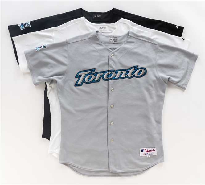 Ken Huckabys 2005 (2) and Sal Fasanos 2007 Toronto Blue Jays Game-Worn Jerseys 