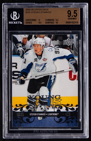 2008-09 Upper Deck Young Guns Complete Hockey Card Set Including Beckett-Graded #245 Steven Stamkos Rookie (Gem Mint 9.5 ) Plus #220 Drew Doughty Rookie and #235 Claude Giroux Rookie