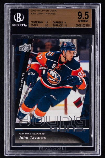 2009-10 Upper Deck Young Guns Complete Hockey Card Set Including Beckett-Graded #201 John Tavares Rookie (Gem Mint 9.5 ) Plus #202 Victor Hedman Rookie and #452 Brad Marchand Rookie