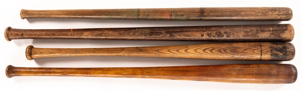 Antique 19th Century Baseball Bat Collection of 5 including Ring Bats 