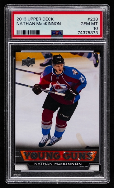 2013-14 Upper Deck Young Guns Complete Hockey Card Set Including PSA-Graded #238 Nathan MacKinnon Rookie (GEM MT 10) Plus #483 Nikita Kucherov Rookie