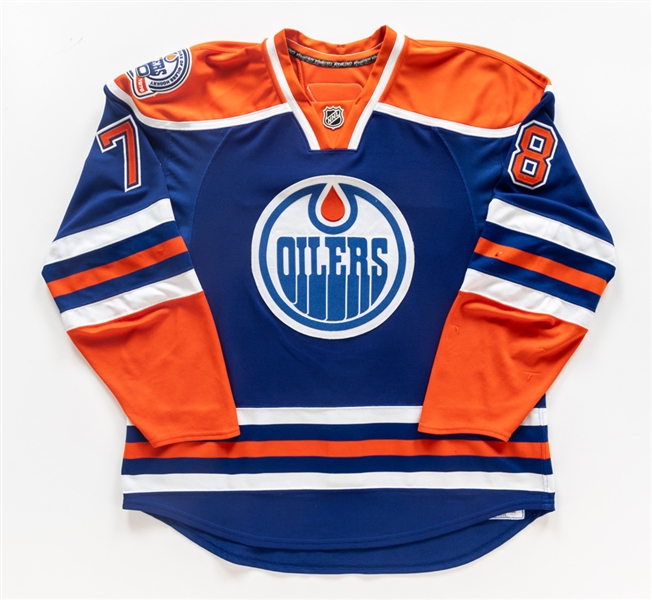 Marc-Antoine Pouliots 2008-09 Edmonton Oilers Game-Worn Jersey with LOA - 30th Anniversary Patch!