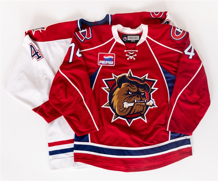 Dan Jancevskis (2004-05) and Sergei Kostitsyn’s (2008-09) AHL Hamilton Bulldogs Game-Worn Jerseys with Team COAs 
