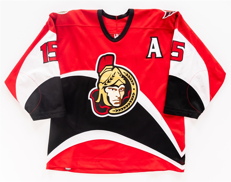 Shawn McEacherns 2000-01 Ottawa Senators Game-Worn Alternate Captains Jersey