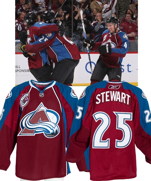 Chris Stewart’s 2009-10 Colorado Avalanche Game-Worn Jersey - Joe Sakic Night Patch!