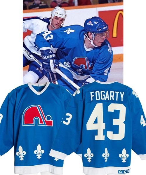 Bryan Fogartys 1990-91 Quebec Nordiques Game-Worn Jersey 