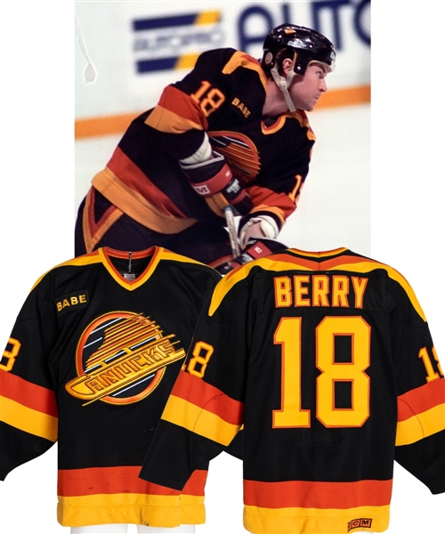Ken Berrys 1988-89 Vancouver Canucks Game-Worn Jersey - "BABE" Memorial Patch!