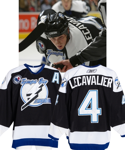 Vincent Lecavaliers 2005-06 Tampa Bay Lighting "Hall of Fame Game" Signed Game-Worn Alternate Captains Jersey with LOA - Hall of Fame Patch! - Photo-Matched! 