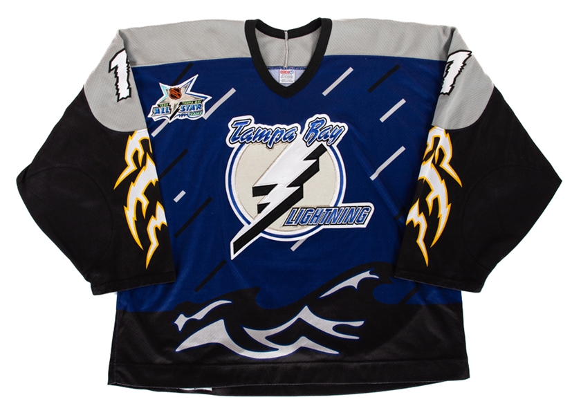Zac Bierks 1998-99 Tampa Bay Lightning Game-Worn Third Jersey – 1999 All-Star Game Patch! 