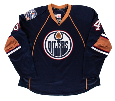 Fernando Pisanis 2008-09 Edmonton Oilers Game-Worn Jersey with LOA - 30th Anniversary Patch! 