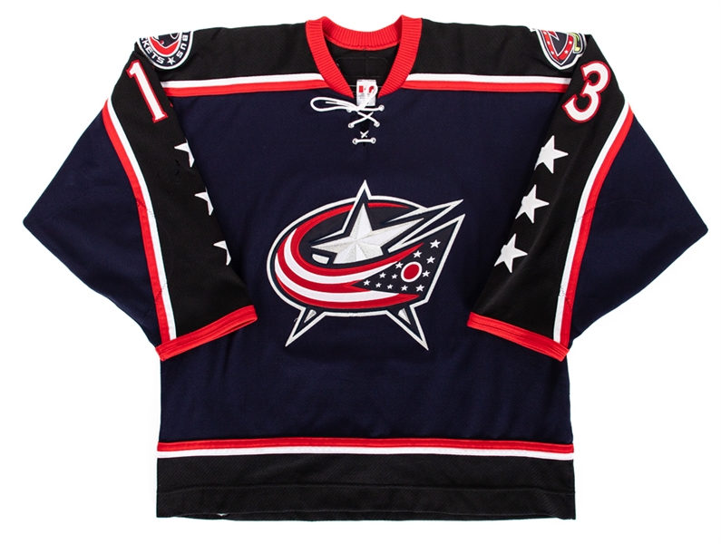 Nikolai Zherdevs 2005-06 Columbus Blue Jackets Game-Worn Third Jersey with Team COA 