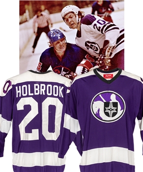 Terry Holbrooks 1975-76 WHA Cleveland Crusaders Game-Worn Jersey with LOA - One Year Style! 