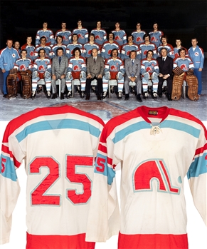 Bob Guindons 1972-73 WHA Quebec Nordiques Inaugural Season Game-Worn Jersey with LOA