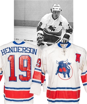 Paul Hendersons 1977-78 WHA Birmingham Bulls Game-Worn Alternate Captains Jersey with LOA 