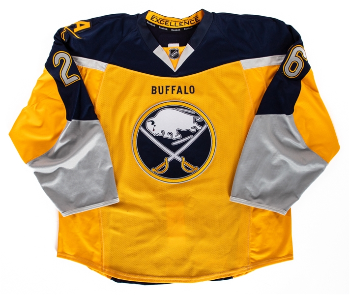 Matt Moulsons 2013-14 Buffalo Sabres Game-Worn Third Jersey with Team COA