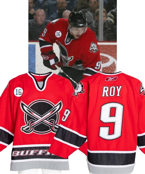 Derek Roy’s 2005-06 Buffalo Sabres Game-Worn Third Jersey with LOA - Pat Lafontaine Patch!
