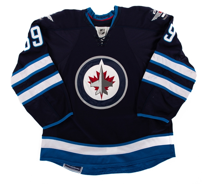 Brenden Kichtons 2014-15 Winnipeg Jets Game-Worn Pre-Season Jersey with Team LOA 