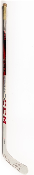 Jonathan Huberdeaus 2012-13 Florida Panthers Signed CCM RBZ Game-Used Rookie Season Stick - Calder Memorial Trophy Winning Season!