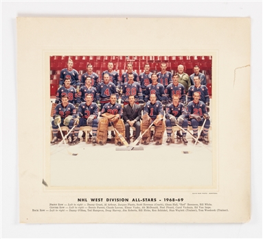 1969 NHL All-Star Game West Division All-Stars Team Photo (12" x 13 1/2")