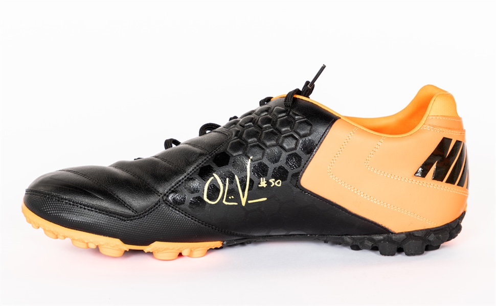 Lamar Miller and Olivier Vernon Miami Dolphins Signed Nike 5 Bomba Pro Turf Football Shoes with JSA COAs