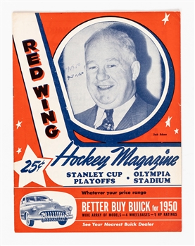 April 11, 1950 Stanley Cup Finals Game #1 Detroit Olympia Program - Detroit Red Wings vs New York Rangers 