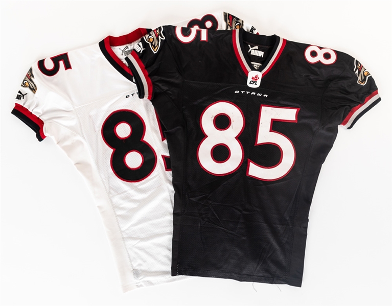 Jimmy Olivers 2002 Ottawa Renegades Inaugural Season Game-Worn Home and Away Jerseys