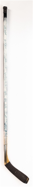 Mariusz Czerkawski s 1995-96 Edmonton Oilers Team-Signed Game-Used Sher-Wood Iron Carbon Stick