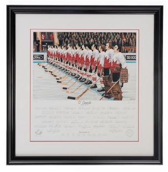 Team Canada 1972 Canada-Russia Series "OCanada" Team-Signed Limited-Edition Daniel Parry Framed Lithograph (33 3/4" x 34 1/2")
