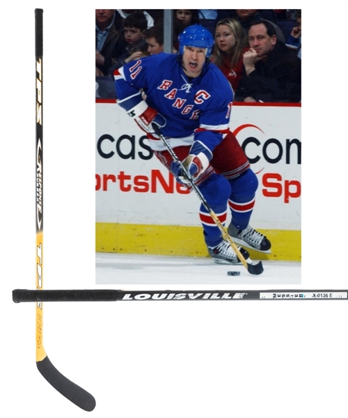 Mark Messiers 2002-03 New York Rangers Signed Louisville TPS Response Game-Used Stick