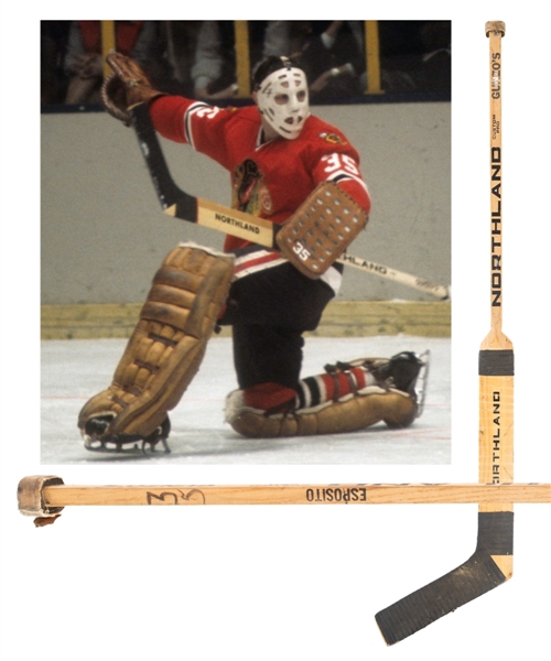 Tony Espositos Early-1970s Chicago Black Hawks Northland Game-Used Stick with LOA 