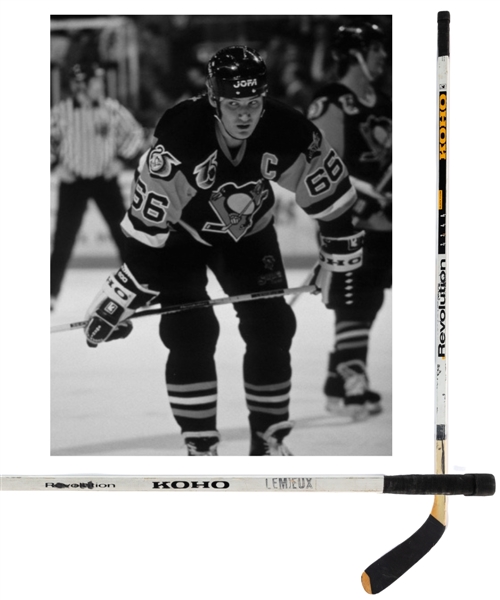 Mario Lemieuxs Early-1990s Pittsburgh Penguins Koho Revolution 2240 Game-Used Stick - Nice Game Use!