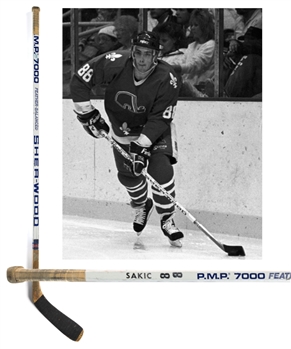 Joe Sakics 1988-89 Quebec Nordiques Signed Sher-Wood PMP 7000 Game-Used Rookie Season Stick
