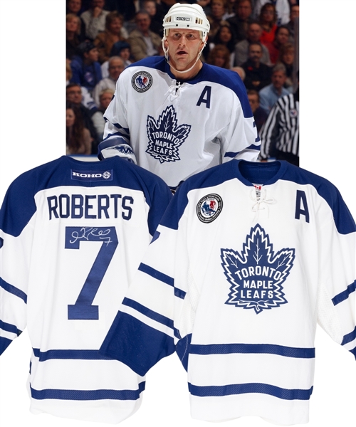 Gary Roberts 2003-04 Toronto Maple Leafs "Hall of Fame Game" Signed Game-Worn Alternate Captains Jersey with LOA - Hall of Fame Patch! 