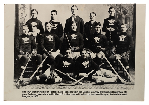 1904 Portage Lake Hockey Club Team Photo Display from the Hockey Hall of Fame Archives