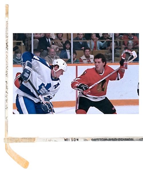 Doug Wilsons 1987-88 Chicago Blackhawks Team-Signed Canadien 6001 Game-Used Stick with LOA 