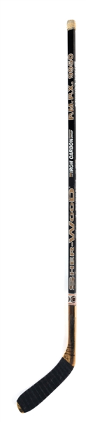 Chris Chelios Mid-to-Late-1990s Chicago Black Hawks Signed Sher-Wood PMPX 9950 Iron Carbon Game-Used Stick