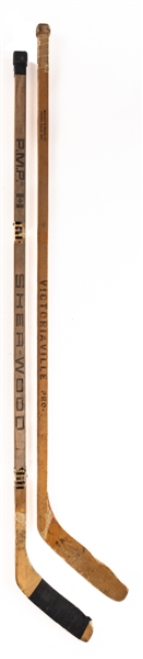 Serge Savards Circa Late-1960s (Game-Used) and Pete Mahovlichs Circa Mid-1970s Game Sticks